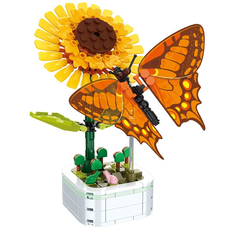 Mini Rose Butterfly Potted Pla - Bonsai Garden Lego ulasan dan harga