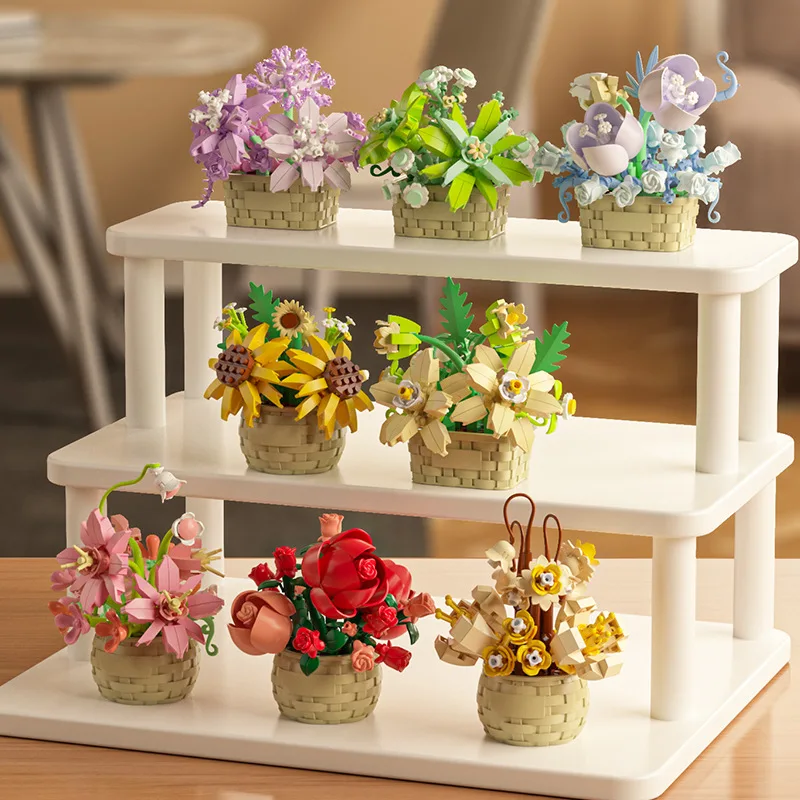 DIY MOC Potted Rose Sunflower  - Bonsai Garden Lego ulasan dan harga