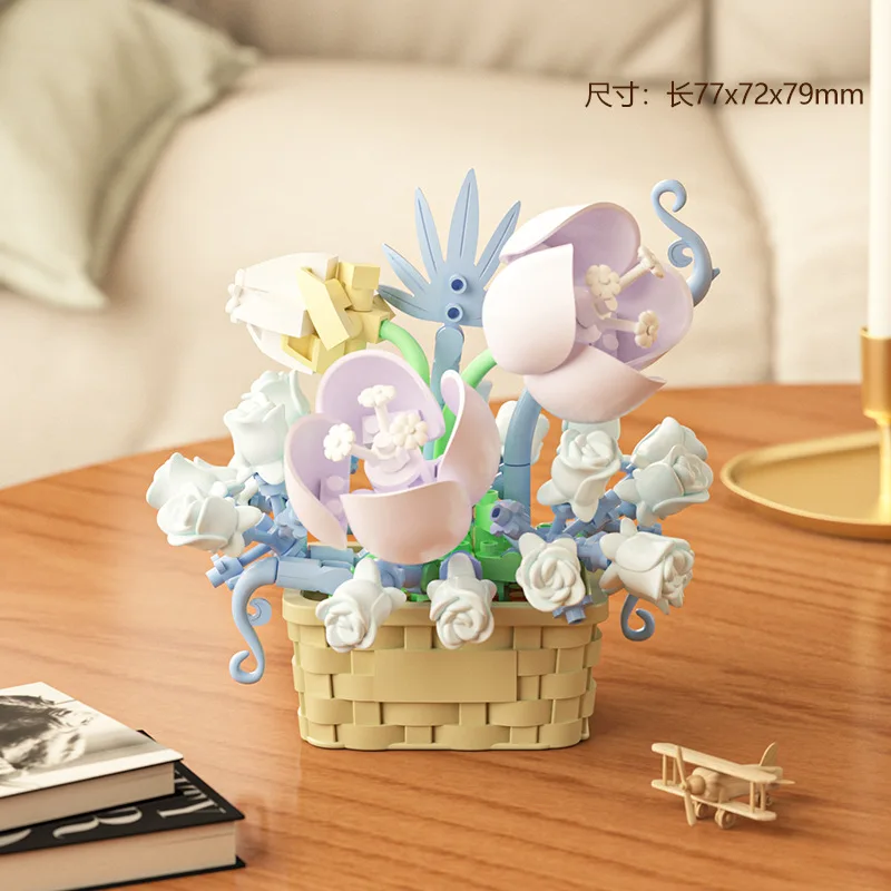 DIY MOC Potted Rose Sunflower  - Bonsai Garden Lego ulasan dan harga