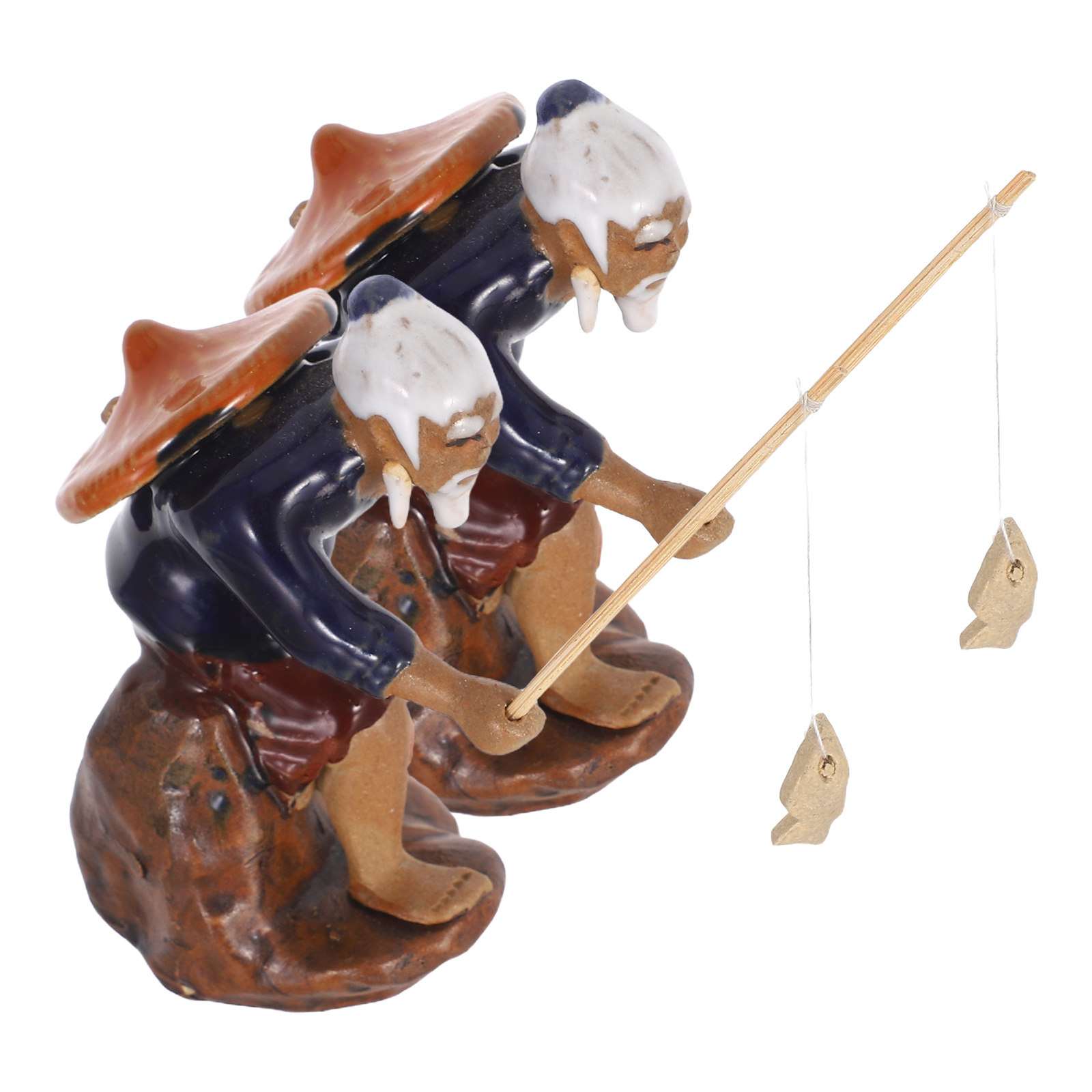 Mini Fisherman Ceramic Figurin - Bonsai Zen Garden Set ulasan dan harga