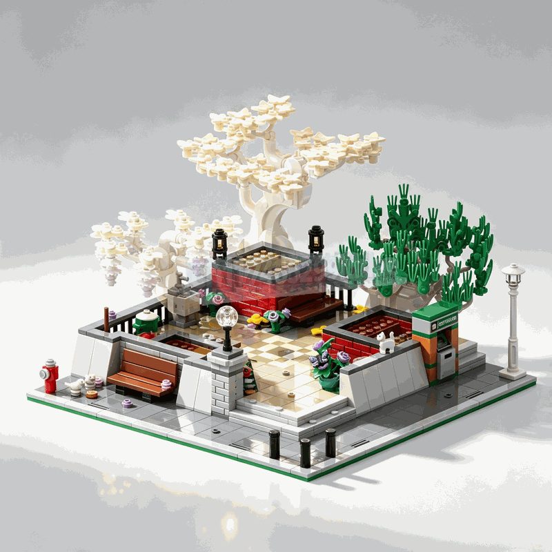 1309PCS Corner Park Bonsai Tre - Bonsai Garden Lego ulasan dan harga
