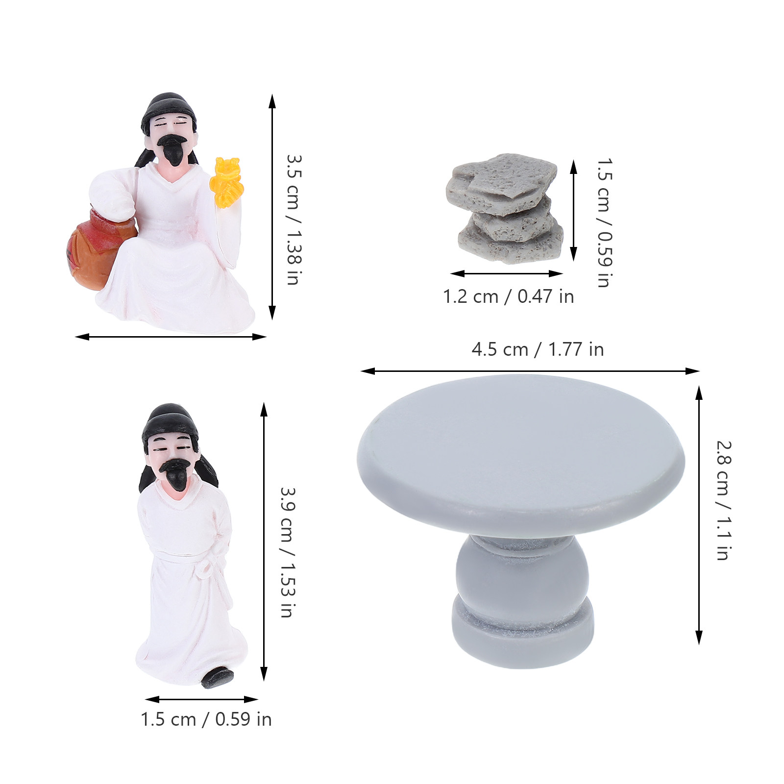 Miniature Stone Table Chair Se - Bonsai Zen Garden Set ulasan dan harga