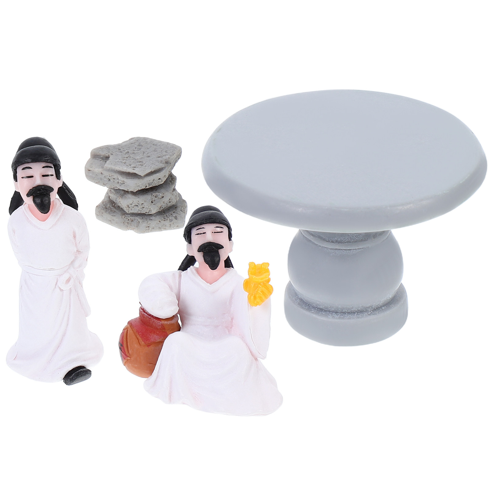Miniature Stone Table Chair Se - Bonsai Zen Garden Set ulasan dan harga